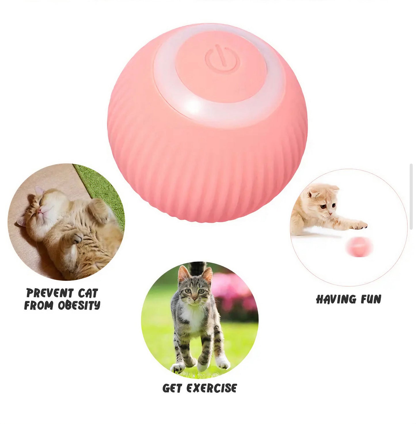 Interactive Smart Pet Ball Toy, Small motion pet ball toy for cats & small dogs