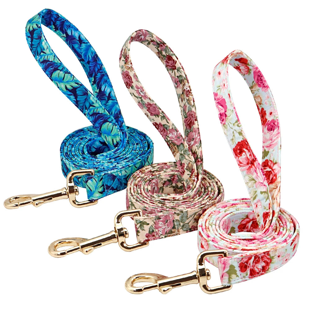 Printed Dog Collar Leash Set