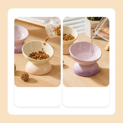 Cat Ceramic Bowl Gradient Pet Food Water Feeders