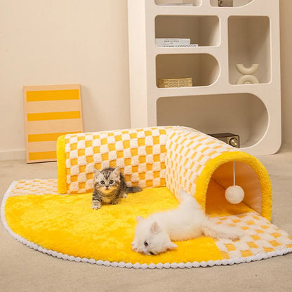 L-shaped Cat Tunnel Tubes Bed