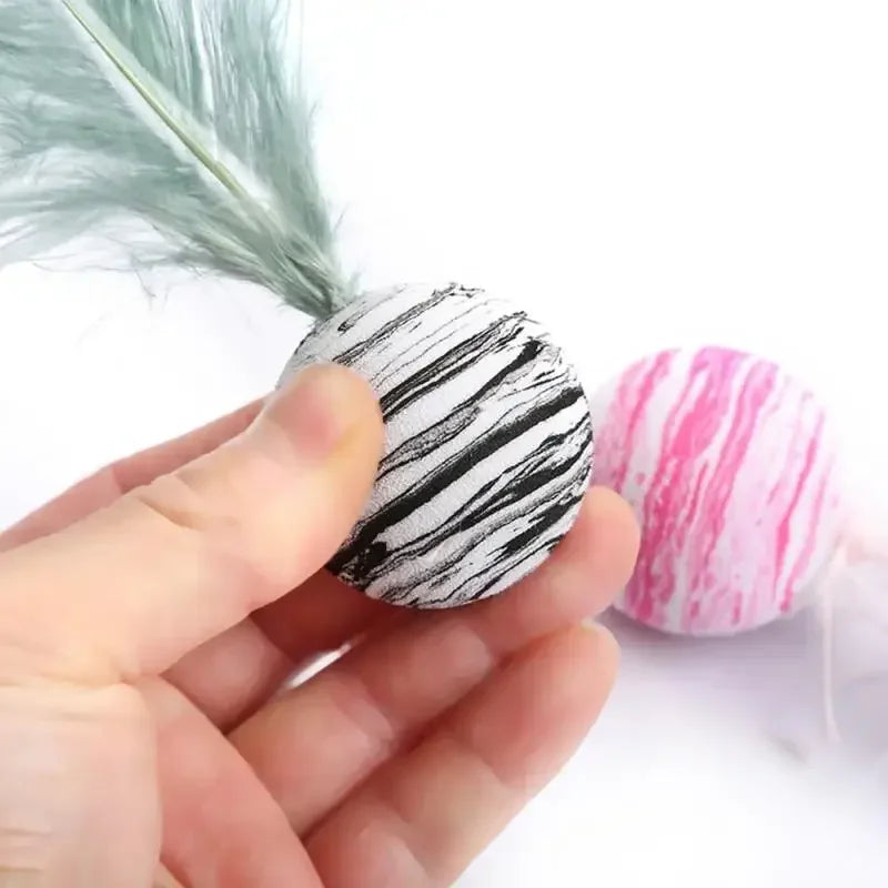 Cat Ball Feather Plush Toy