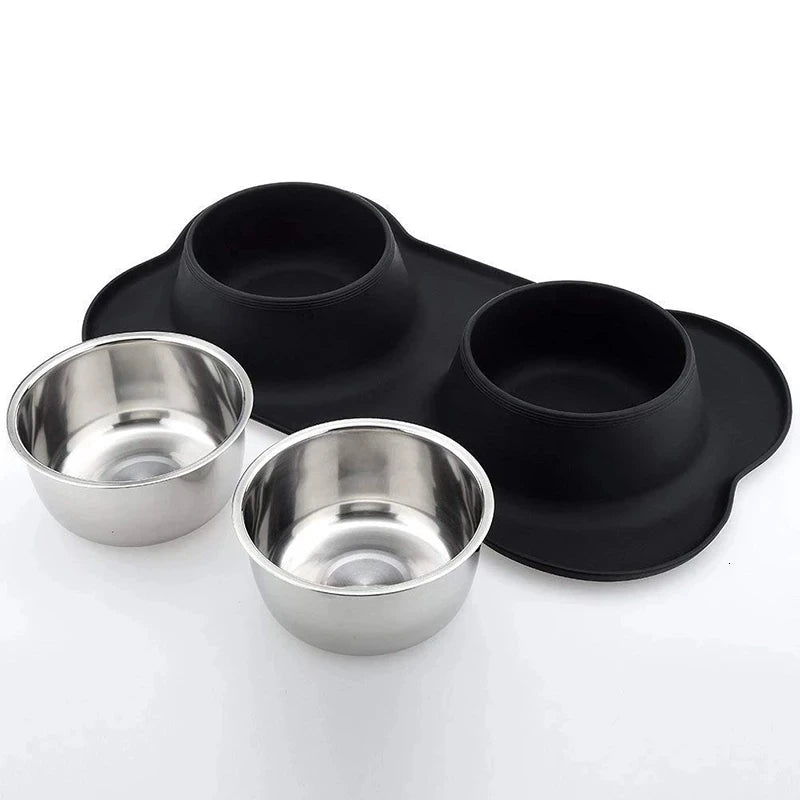 Ant Islip Dog Bowl With Silicone Mat