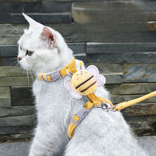 Cat Harness Leash Collar Set