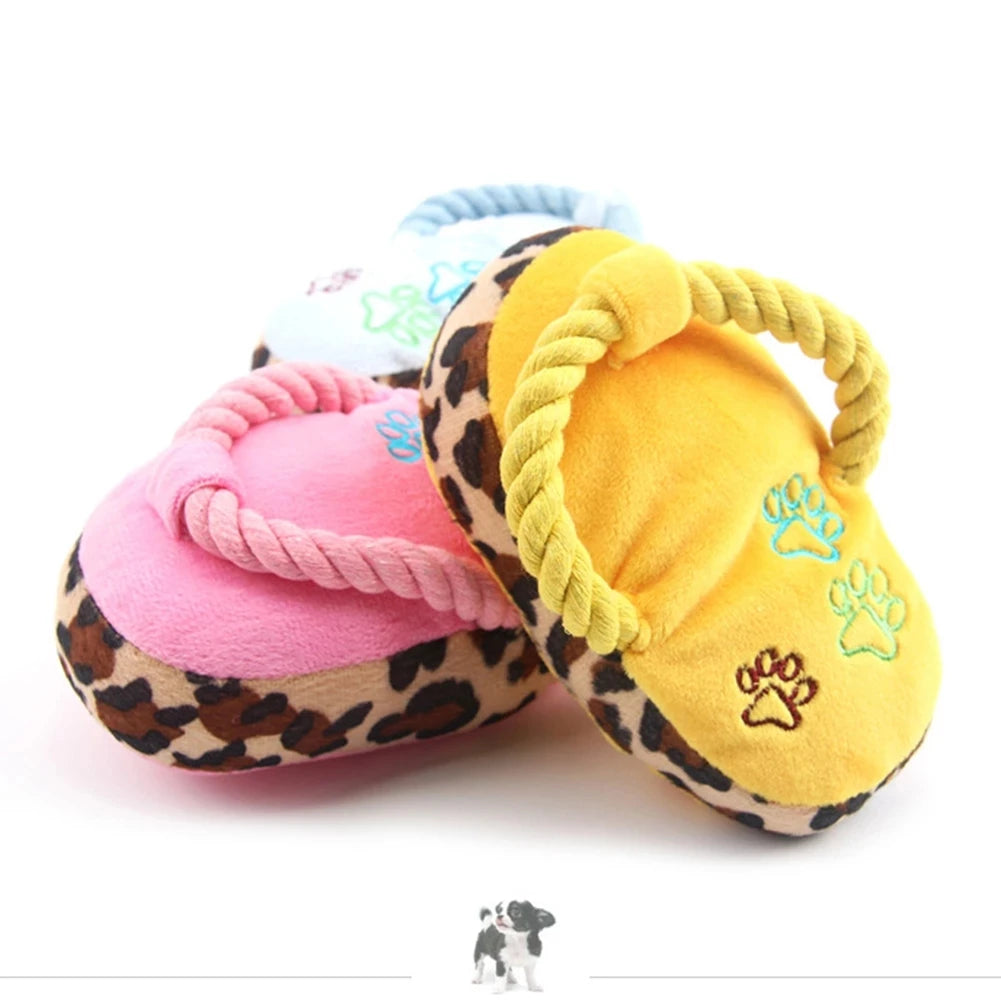 Dog Plush Slippers Bite Toy