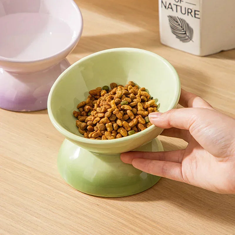 Cat Ceramic Bowl Gradient Pet Food Water Feeders