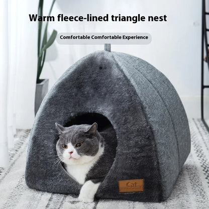 Cat Triangle Thickened Deep Sleep Nest