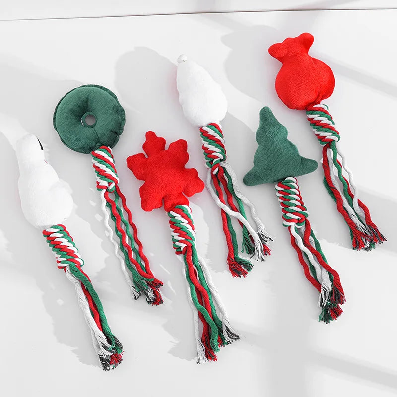 Pet Christmas Rope Knot Chew Toy