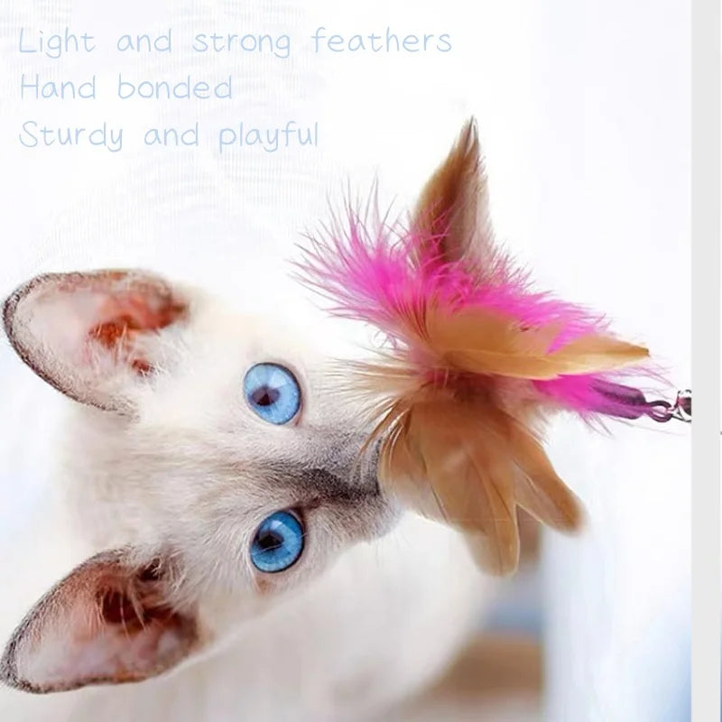 Interactive Cat Toys Funny Feather Teaser Stick