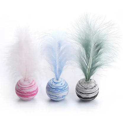 Cat Ball Feather Plush Toy