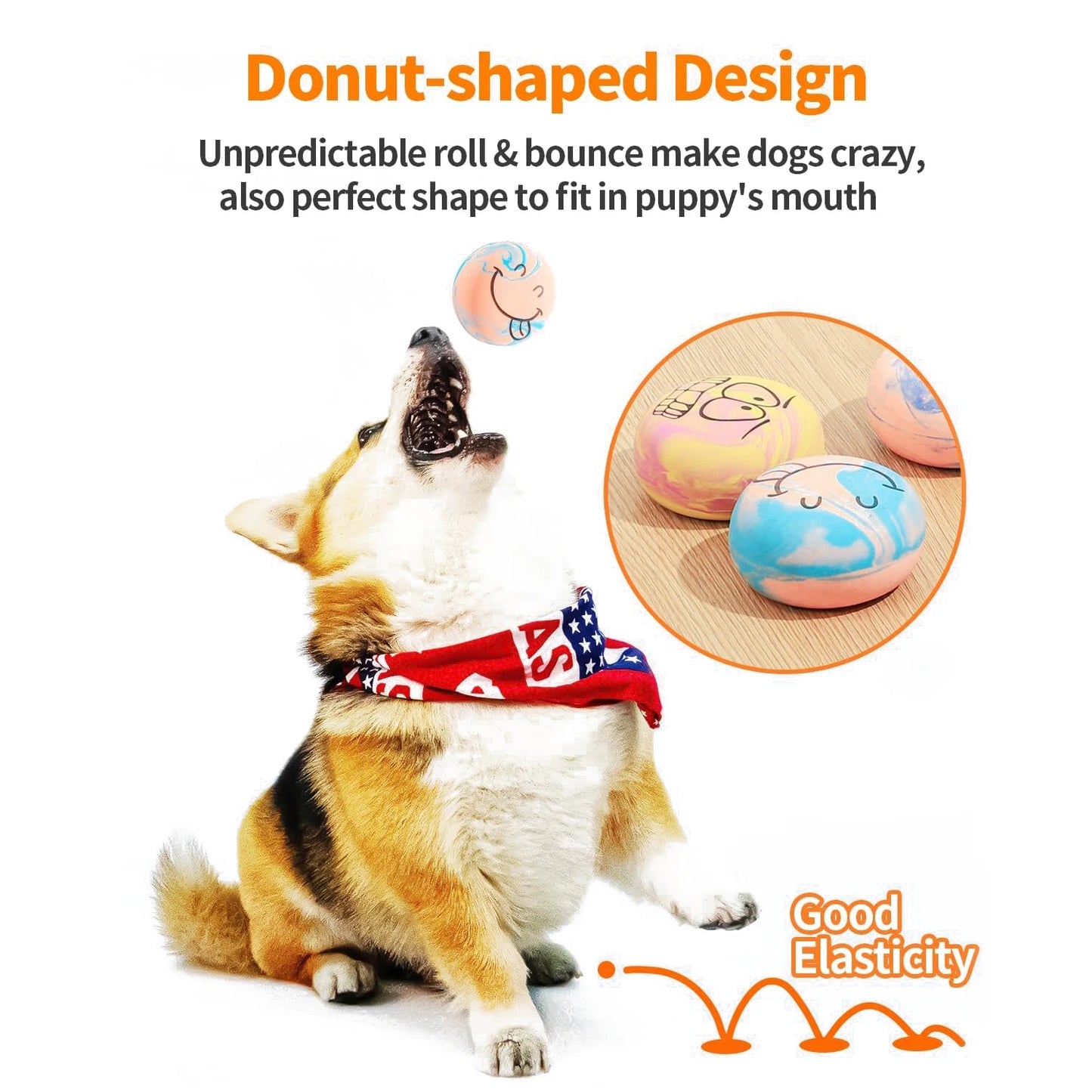 Dog Latex Bouncy Ball Squeaky Toy