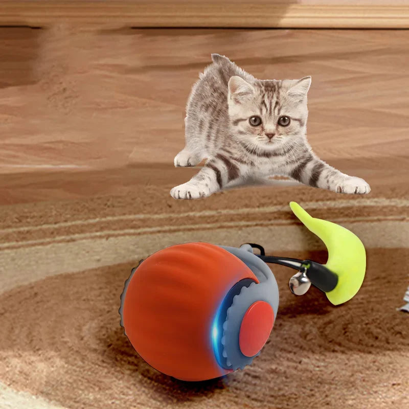 Cat Rolling Ball Faux Tail Toys