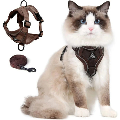 Cat Reflective Harness Leash Set