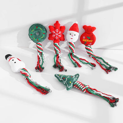 Pet Christmas Rope Knot Chew Toy