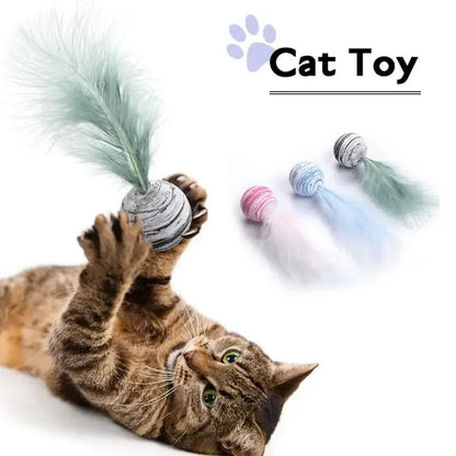 Cat Ball Feather Plush Toy