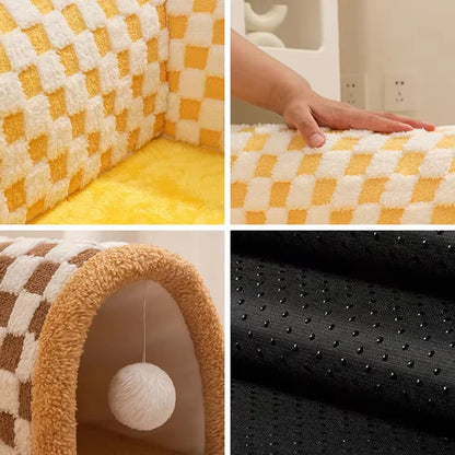 L-shaped Cat Tunnel Tubes Bed