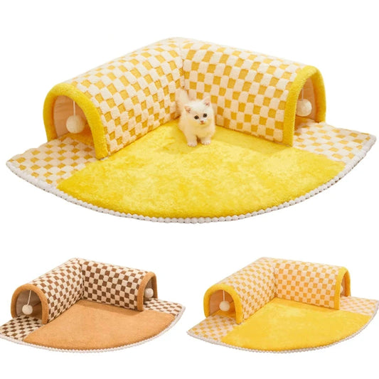 L-shaped Cat Tunnel Tubes Bed