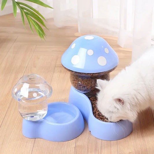 Cat Feeding Mushroom Shape Bowl