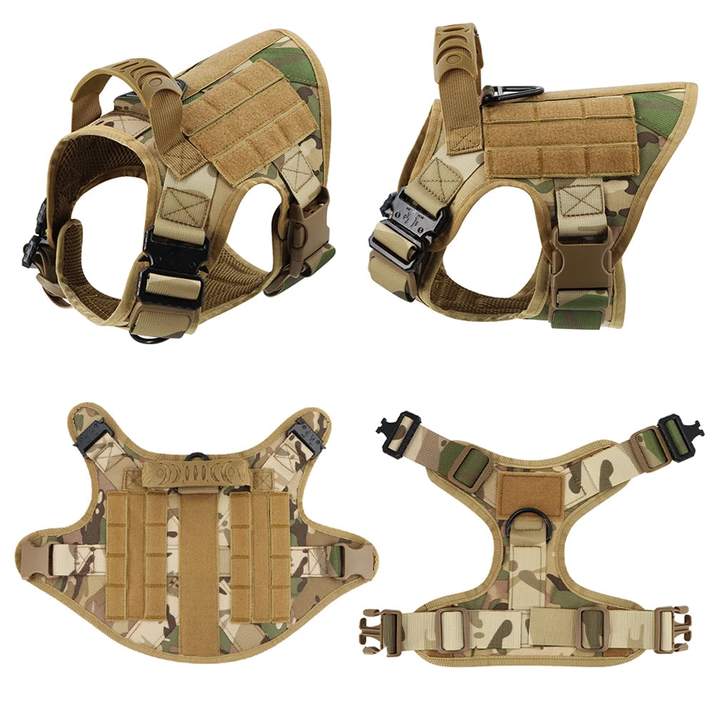 Dog Military Harness Collar Leash Set