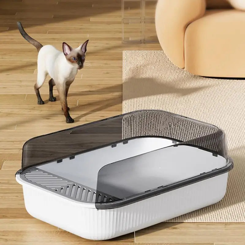 Plastic Large Capacity Semi-enclosed Cat Toilet