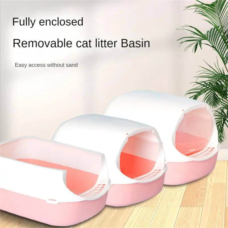 New Fully Enclosed Cat Litter Box With Shovel