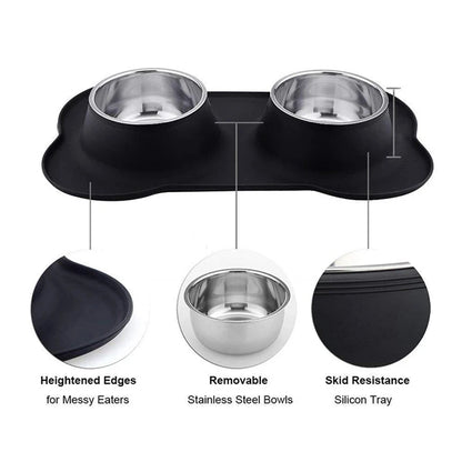 Ant Islip Dog Bowl With Silicone Mat