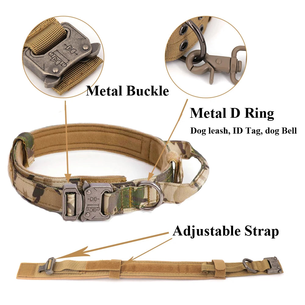 Dog Military Harness Collar Leash Set