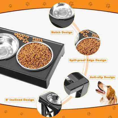 Dog Adjustable Height Feeding Bowl